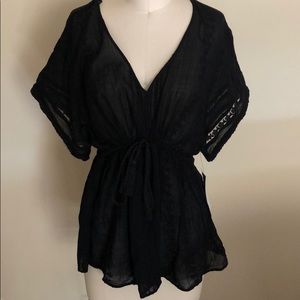 Zara short sleeve blouse w/ tie front